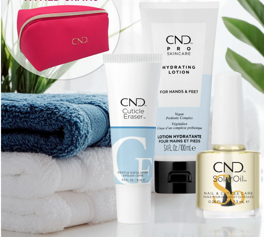 CND Home Care Kit in Red Beauty Bag (hånd, fot og neglpleie)