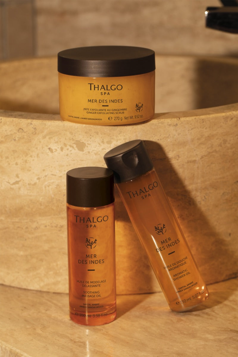 THALGO - Shower oil, Ginger exfoliating scrub & Soothing Massage oil